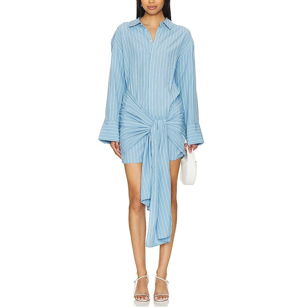 Bardot Striped Blue Malira Shirt Dress Size 8 NWT